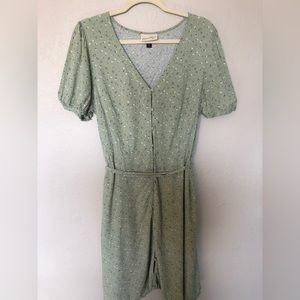 Beautiful Green Floral Midi Dress